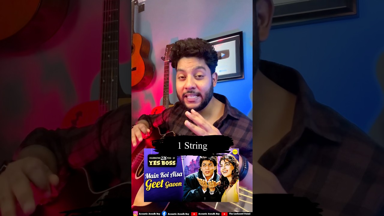 MAIN KOI AISA GEET GAUN | 1 String Guitar Tabs | Shahrukh Khan Songs | Single String Guitar Tabs