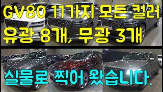 제네시스 GV80 11가지(유광8개,무광3개) 모든컬러 직접 보여드립니다.