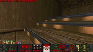 H2H-XMas Map 30 Pacifist in 0:41
Map name: The North Pole
Map author: Joe Sillysoft Wilcox
Pacifist here is a start reset simulator. Getting through those narrow hallways is a pain in the ass, and then you have to have those imps open the door (something that is like 50/50 in both max and pacifist). Then its a dont take damage to hitscan simulator. :p Really frustrating run to get an exit on, and to top off all that you often get blocked or telefragged by those demons on the way out of that room. Shooting there could help them telefrag each other quicker, but then you would awaken the chaingunner at the next key door, who would almost certainly murder you because of how long you have to spend next to him (or on the way out). That said, I won the lottery with this run cuz I had made it back to the demon door before it closed and had the door before that open as well, which is super rare, no other mistakes either (only some mildly slow movement bits where I need to move around monsters or avoid damage). I had a low 43 and would have been more than satisfied with a 42, but totally skipped that, so the end result is a run I wouldnt want to compete with again, even as a UV-Speed. :^)
Captured using DSDA-Doom v0.28.2 H2H-XMas Map 30 Pacifist in 0:41