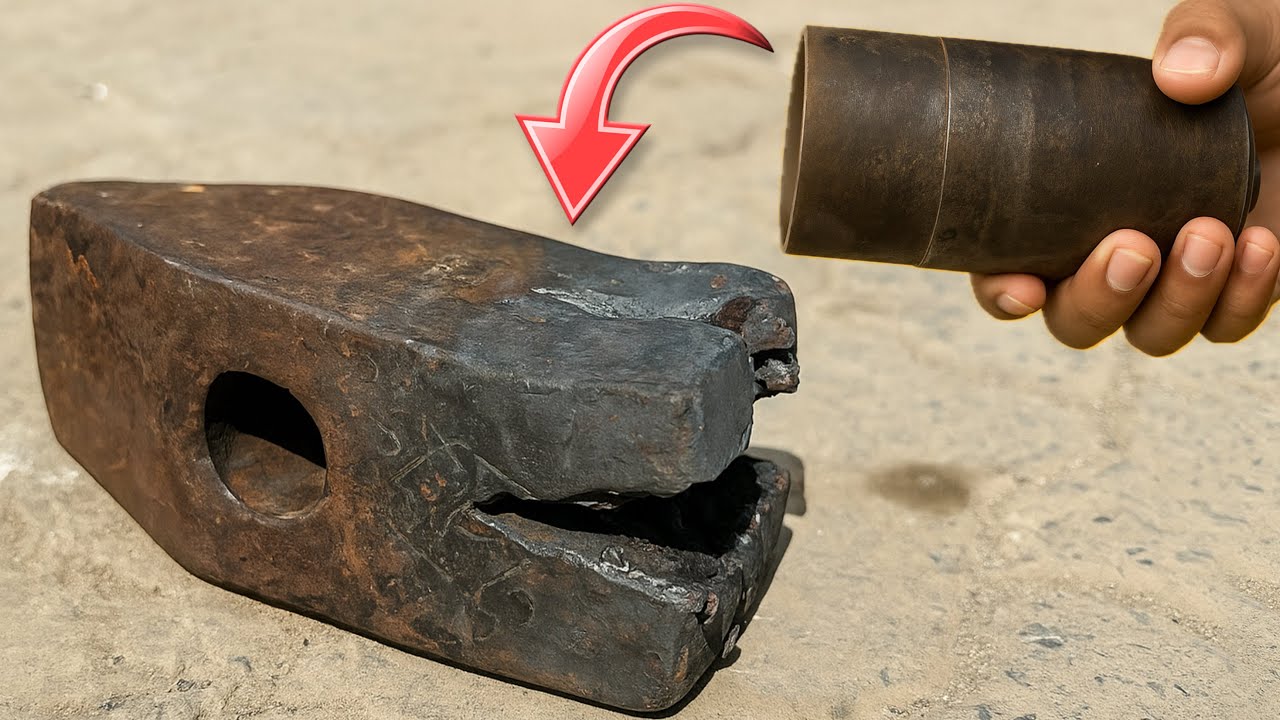 Lathe Project: Repairing a Broken Hammer with a New Steel Shaft on the Lathe 