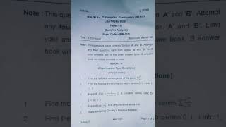 SDSUV M.Sc 1st Sem. Mathematics(Complex Analysis) PYQ Paper #mscmath#pyqpaper#imp.foryour#exam