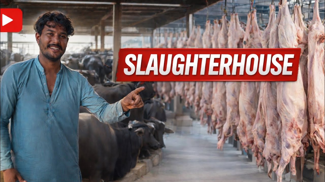 Buffalo Slaughter House Visit | Halal Meat Processing & Cattle Handling ...