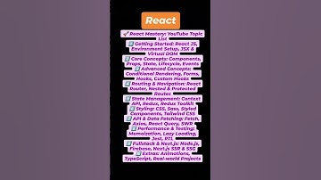"🚀 Complete React YouTube Series 🐍 | From Basics to Advanced Projects"