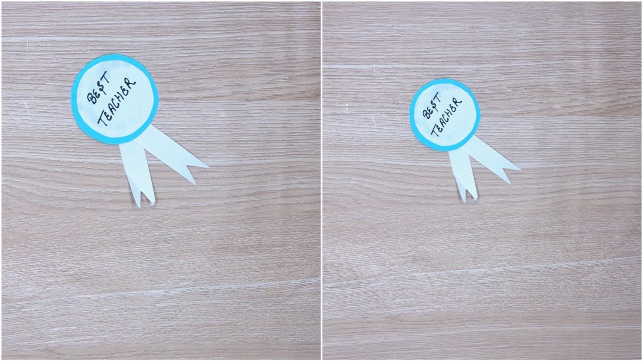 DIY Best Teacher Award Badge 🏅 | Handmade Teacher’s Day Craft | Easy Paper Medal