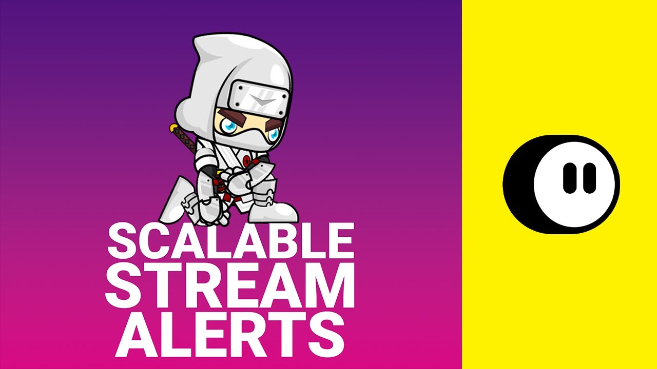 Ninja Twitch YouTube and Facebook Stream Alerts - White