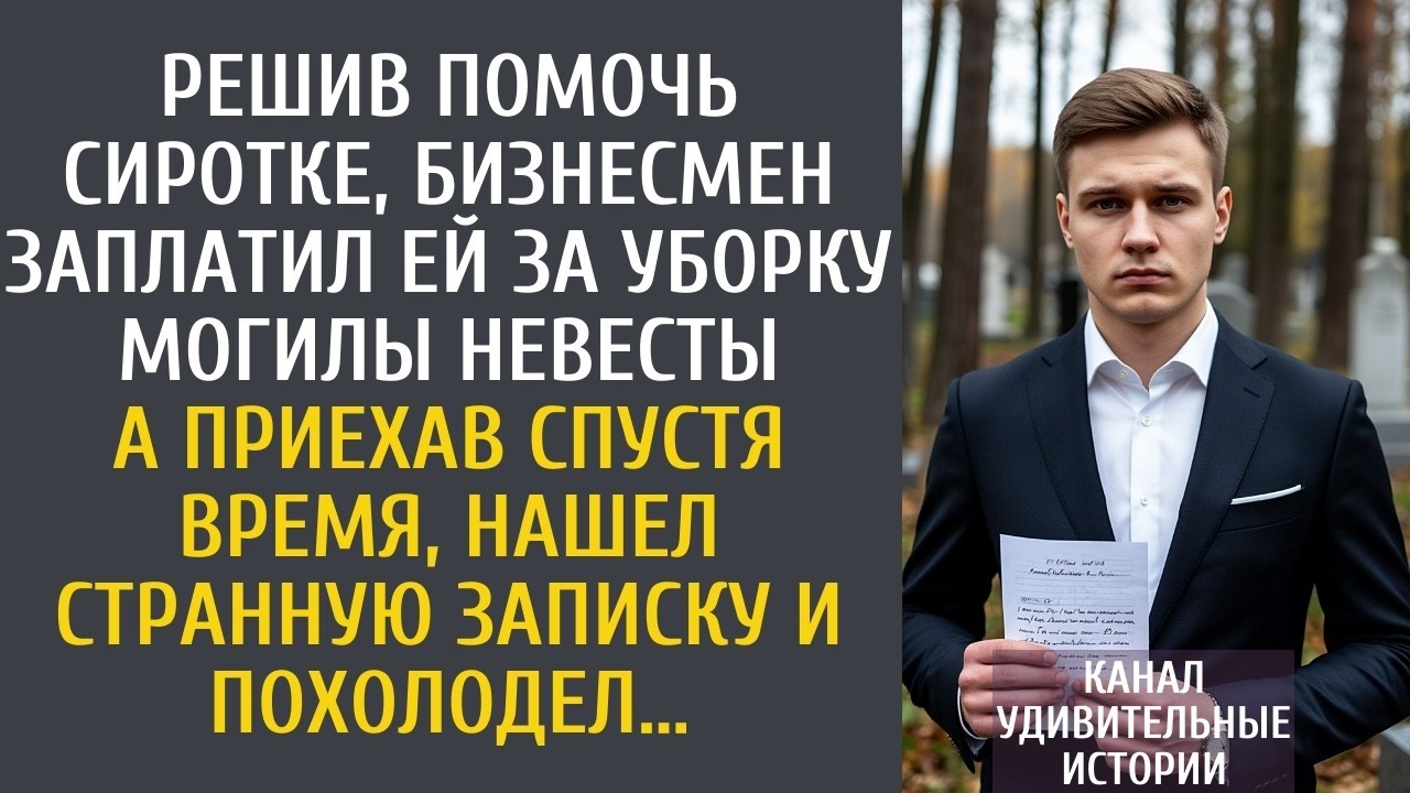 Решив помочь сиротке, бизнесмен заплатил ей за уборку могилы невесты… А спустя время, нашел записку…