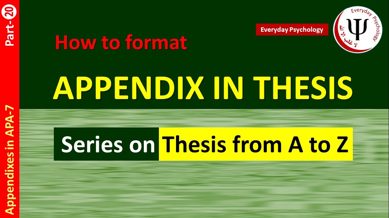 appendix on thesis