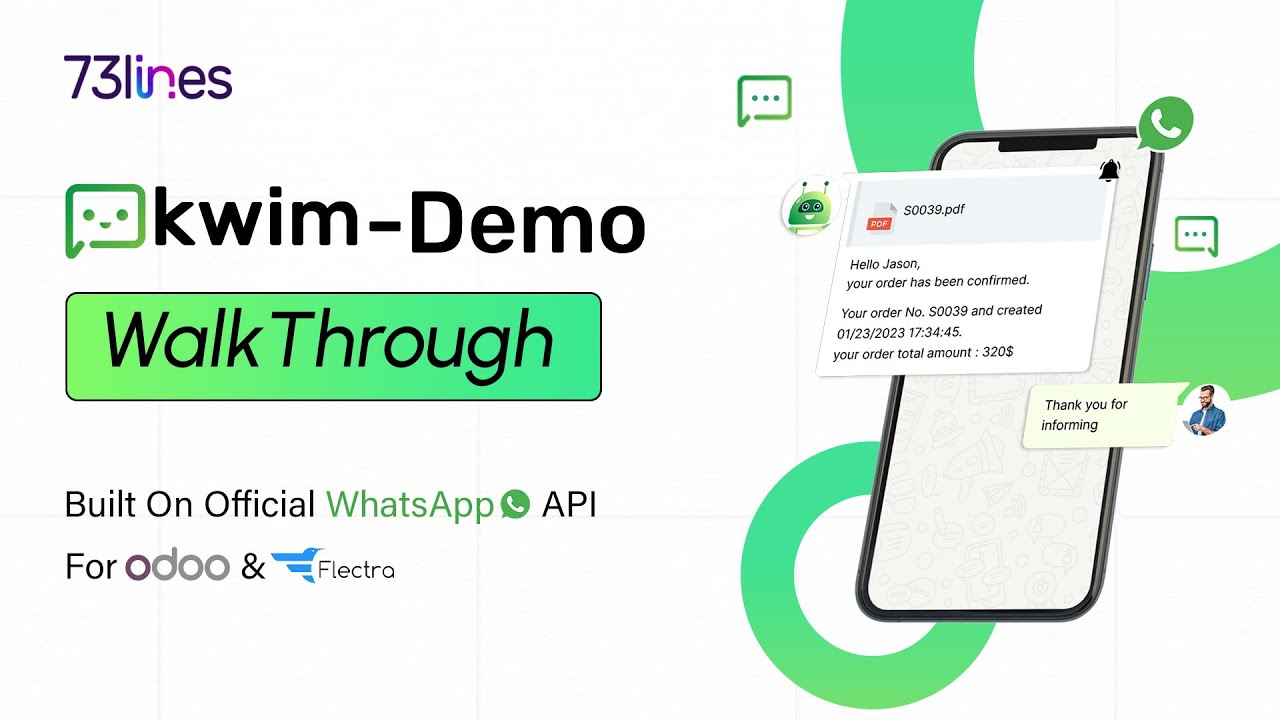 KWIM Demo-WalkThrough | Built on Official WhatsApp Business API for Odoo and Flectra