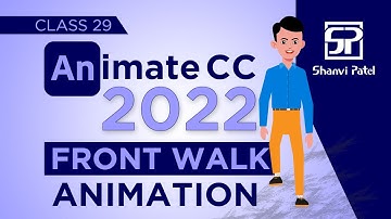Adobe Animate CC 2022: Front Walk Cycle, Front walk Animation, Flash tutorial, 2d animation | Hindi