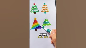 9 Ways to Draw Christmas Tree 🎄  #draw