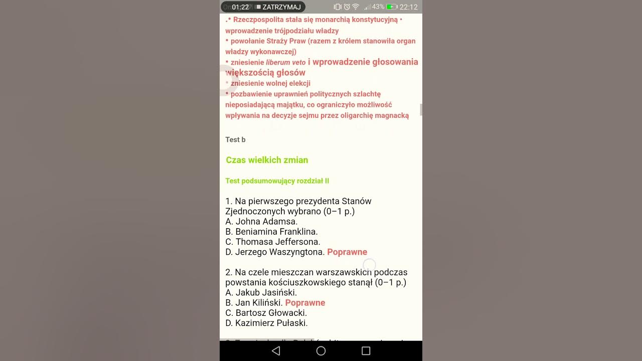 Gimnazjum Czas Wielkich Zmian Sprawdzian Spra.fm