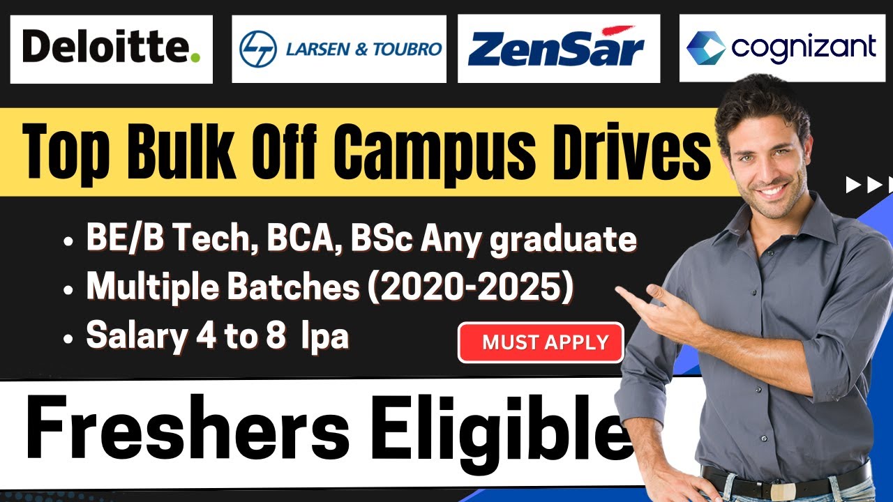 🔥Urgent Hirings! Deloitte NLA, L&T, Cognizant Hiring | 8 LPA | Any graduate | 2025–2021 Batch