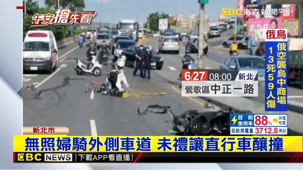 Download 婦無照騎車又「鬼切」 突左轉遭撞骨折@東森新聞 CH51