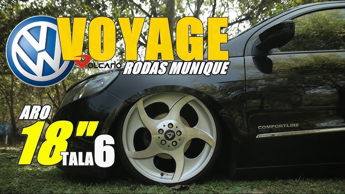 VW Gol Track rebaixado com rodas Volcano Evidence aro 18x6