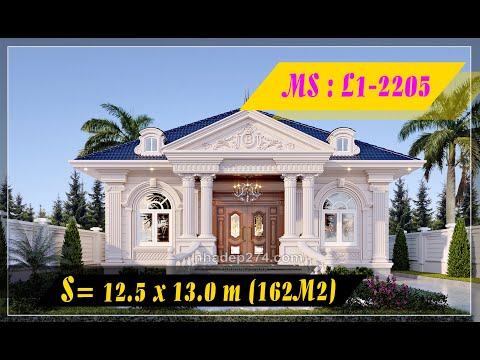 Video L1- 2205 MẪU NHÀ 1 TẦNG VUÔNG VẮN KIẾN TRÚC TÂN CỔ... - youtube