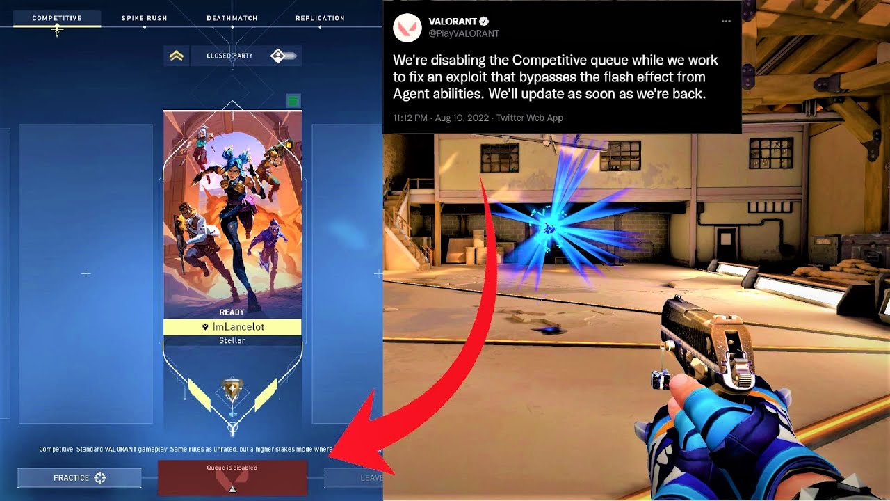 Valorant is BROKEN - Competitive Queue is disabled because of a FLASH bug