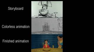 The Emperor's New Groove. Storyboard and colorless animation