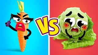 Slim glamorous fruits vs fat shy vegetables. Who is the best? - DOODLAND