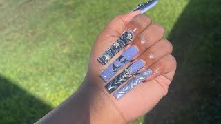 Purple Punk Vibes #Nails #acrylicnails #nailart