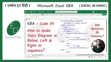 VBA_04. How to create STAR diagram with multi FOR LOOPs on Excel VBA? (Hindi) #excelsdive