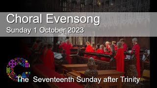 Choral Evensong Sunday 1 October 2023 Chester Cathedral