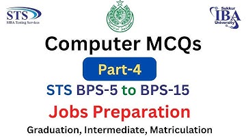 Computer MCQs Part-4 | STS BPS-5 to BPS-15 Jobs Preparation MCQs Paper | SIBA Jobs 2022