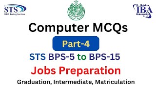 Computer MCQs Part-4 | STS BPS-5 to BPS-15 Jobs Preparation MCQs Paper | SIBA Jobs 2022