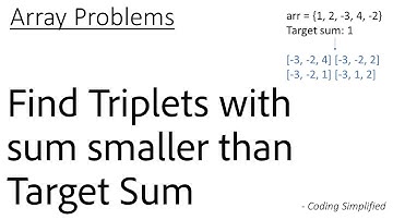 Array - 38: Find Triplets with sum smaller than Target Sum