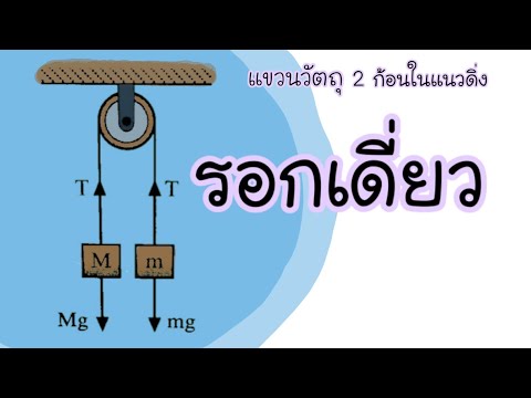รูปแบบโจทย์กลศาสตร์ : แขวนวัตถุ 2 ก้อนบนรอกเดี่ยว