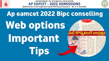 ap eamcet 2022 bipc Counselling web options tips