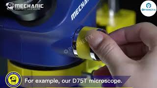 Mechanic D75T 7X-50X Trinocular Stereo Microscope Explanation