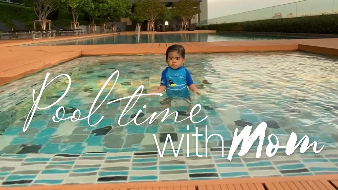 FIRST TIME IN THE POOL - YouTube
