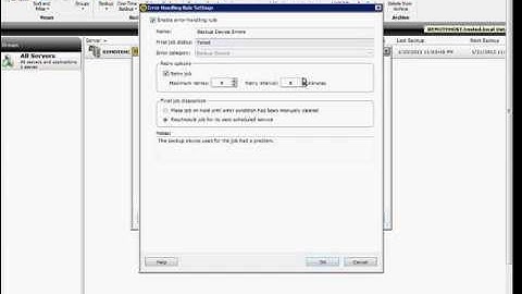 How to setup job error handling rules in Backup Exec 2012