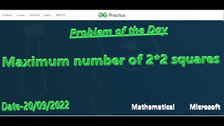 Maximum number of 2X2 squares // C++ //GFG Daily Problem