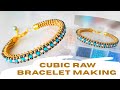 Kristalli Cubic Raw Bileklik Yapımı || Cubic Raw Bracelet Making || Beaded Bracelet #DIY #Tutorial