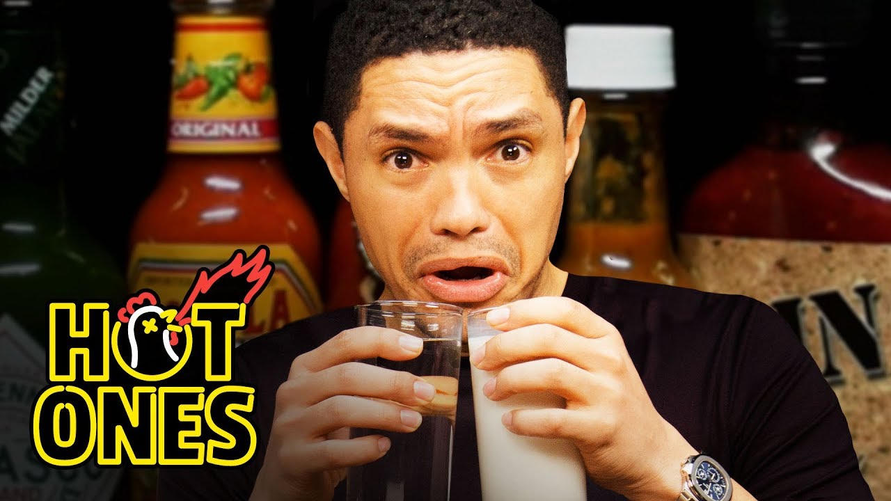 Trevor Noah Rides a Pain Rollercoaster While Eating Spicy Wings | Hot Ones | First We Feast