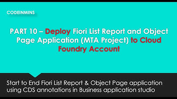 PART 11 - Deploy Fiori Application (MTA Project) to Cloud Foundry