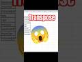 Stop Copy-Pasting! Use Transpose in Excel ⚡#shorts #shortsfeed #officehacks #banking
