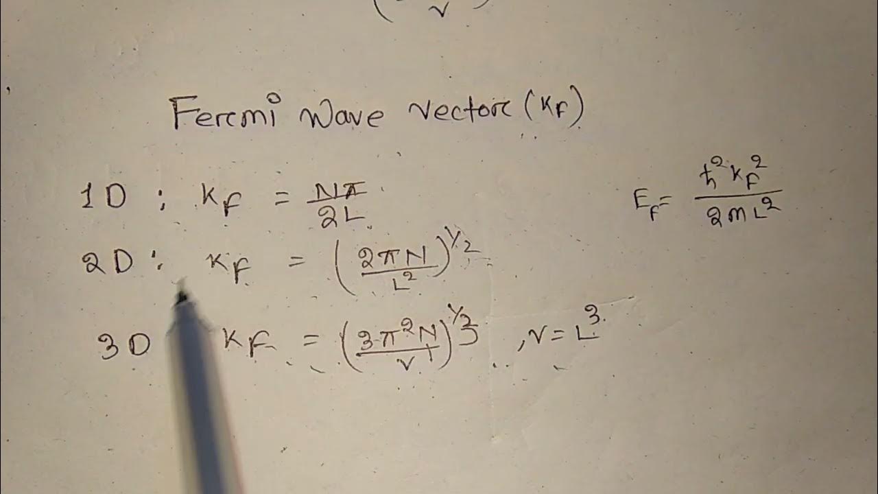 Fermi wave vector fermi energy csir net gate youtube