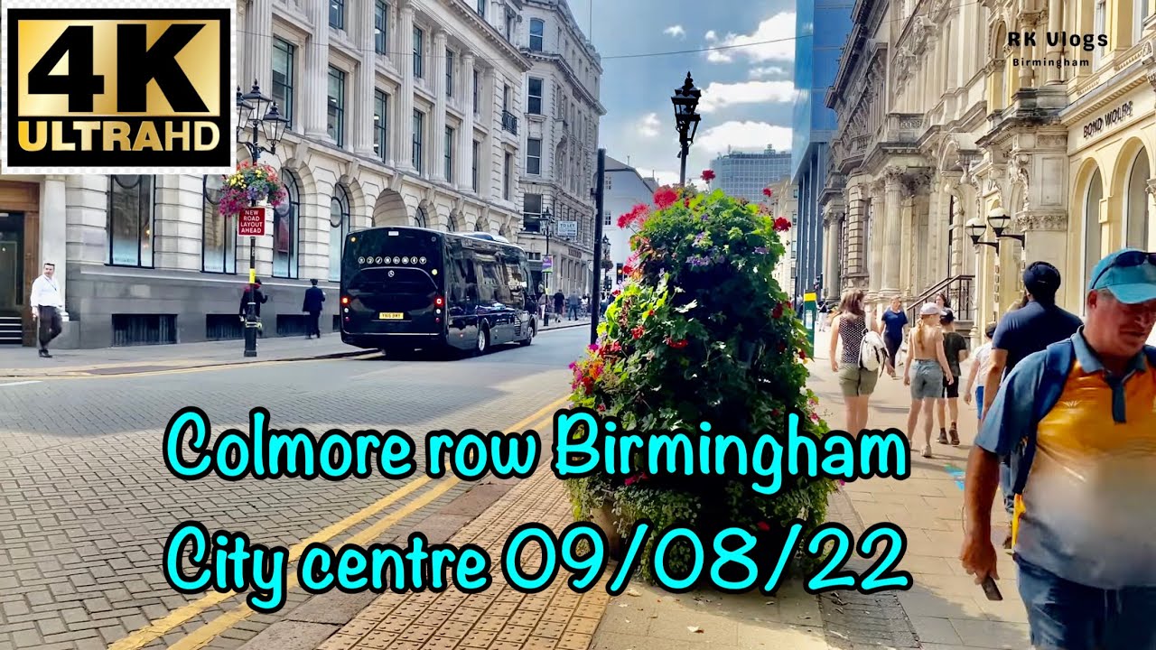 Walking around Colmore row Birmingham city centre England UK4K