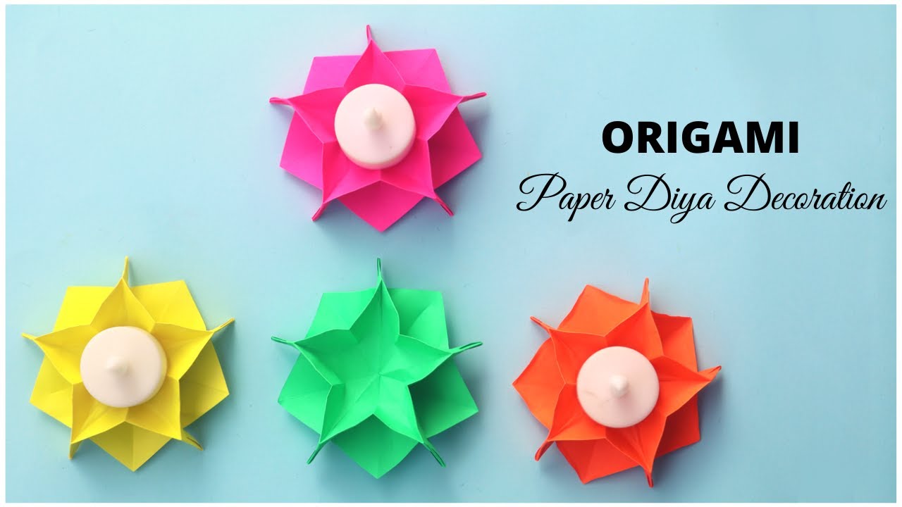 Origami Tea Light Candle Holder | Paper Diya Decoration | Origami ...