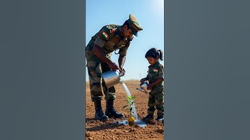 Army soldier and his daughter saves guava tree from drying up by watering it😭 #ai #army #shorts