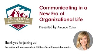 Accelerate Webinar Series: Communicating in a New Era of Organizational Life