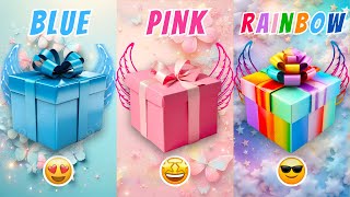 Choose your gift3😍💝💙💜3gift box challenge-Pink vs Blue vs Rainbow #giftboxchallenge #chooseyourgift