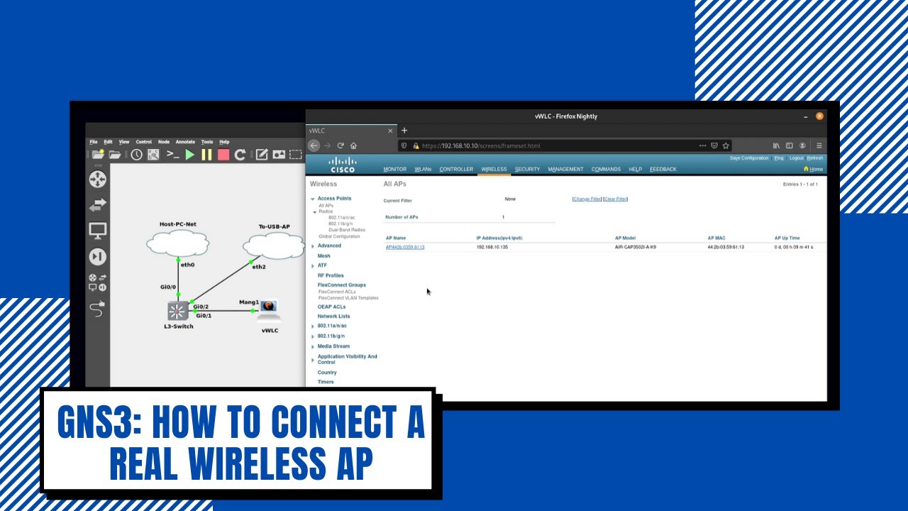 ap wireless  2022 Update  GNS3 cách kết nối một AP không dây thực