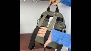 Toposhine Lightweight Khaki Nylon Backpack Casual Daypack with Detachable Shoulder Strap Waterproof