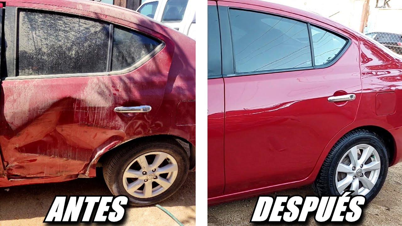 NIVEL EXPERTO REPARANDO UN CHOQUE DE AUTO FUERTE Nissan Versa YouTube