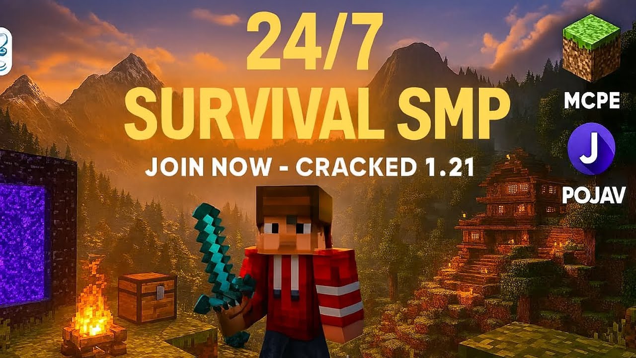 🍓 New Best Free Survival Public Smp Server For Minecraft 🍄 | Java/Pe/Pojav | 24/7 Online | Join 1.21