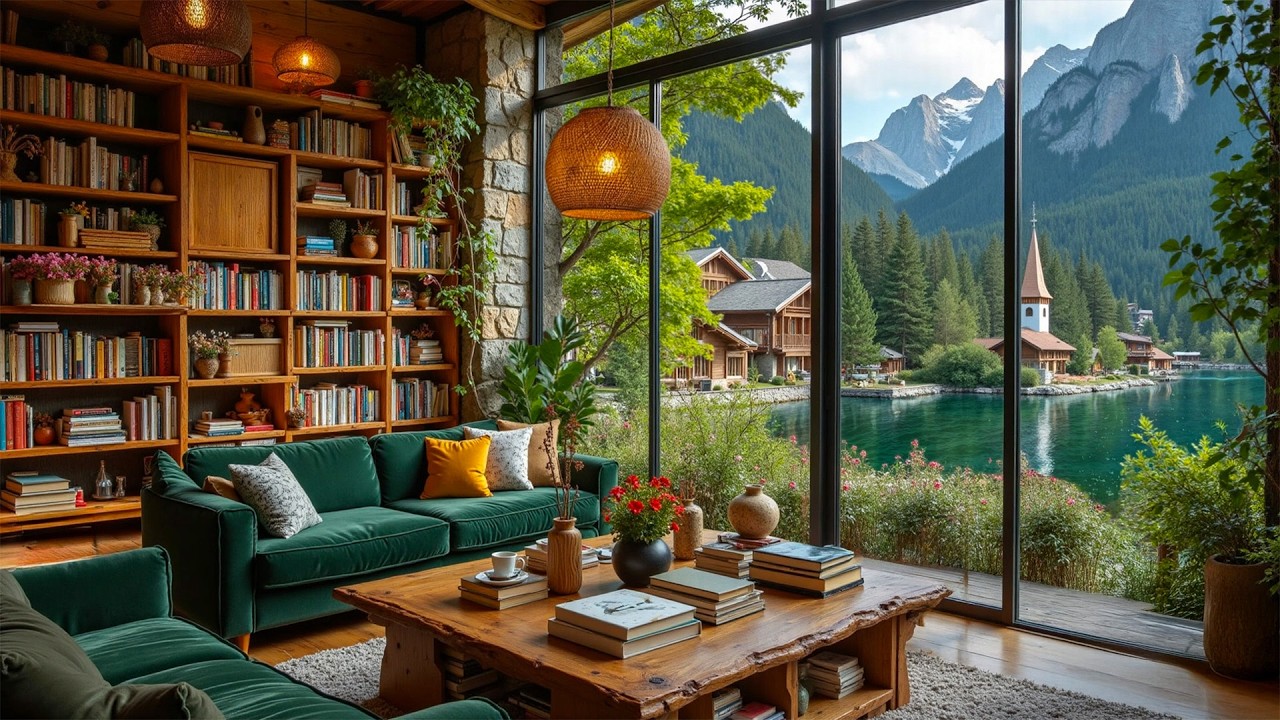 Cozy Morning Jazz Cabin for Positive Energy | Gentle Lakeside Jazz Background Music for Work