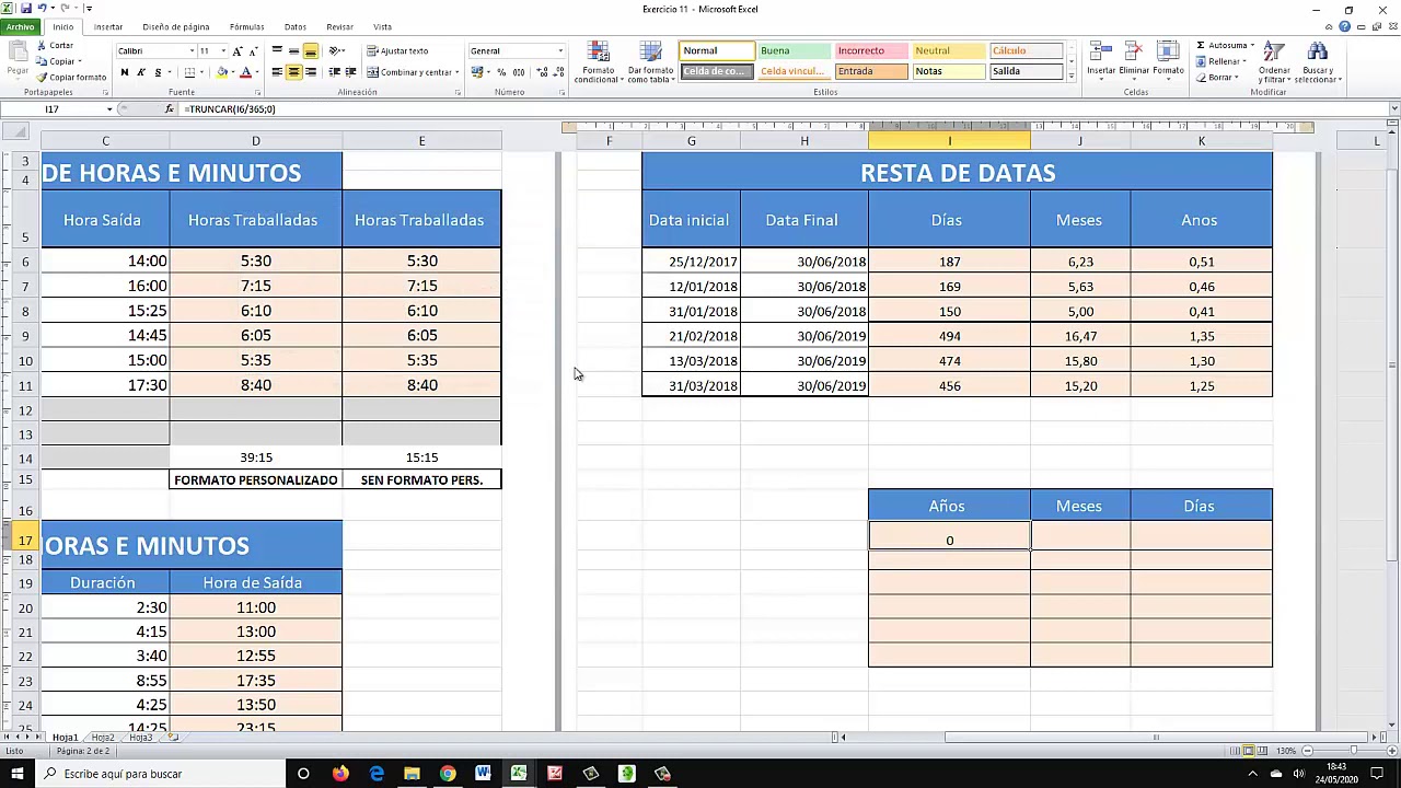 HORAS E DATAS EXCEL YouTube